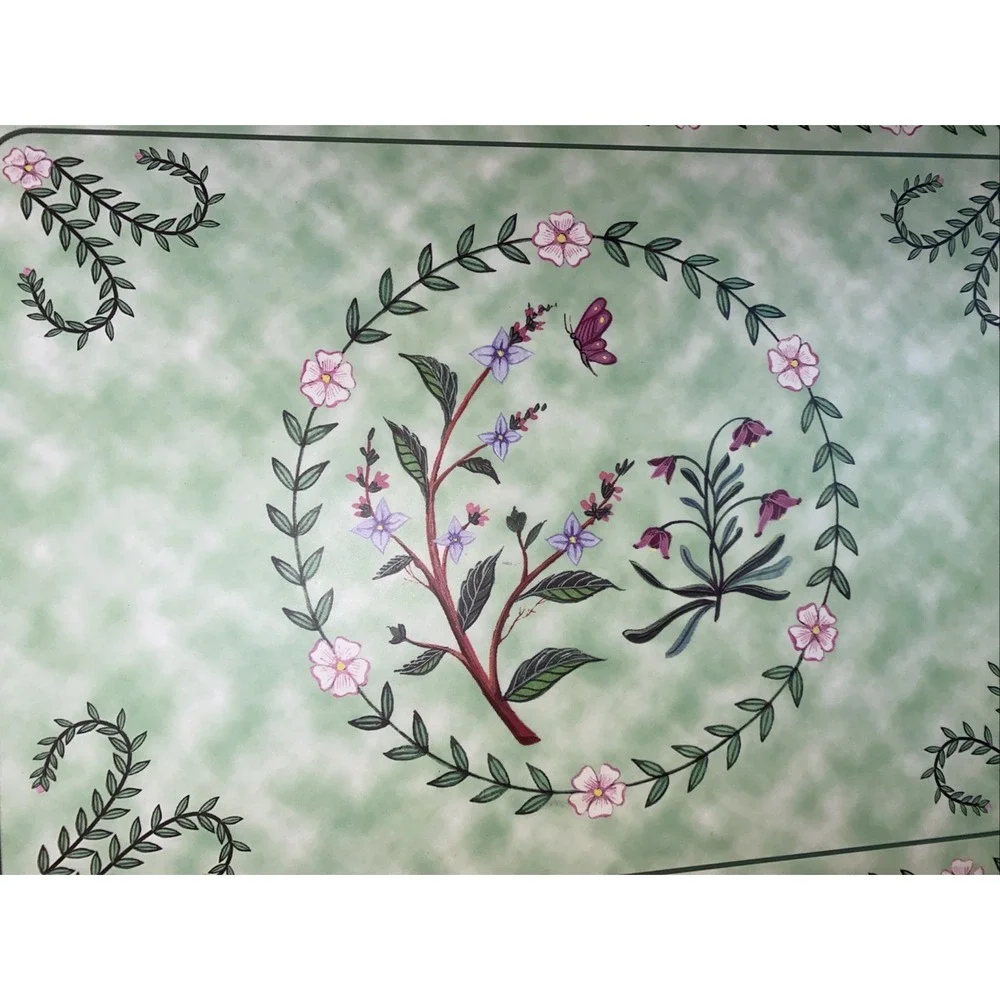 Spring summer Cork Placemats Set of 7 Thick Cork Place Mats for Dinning Flowers